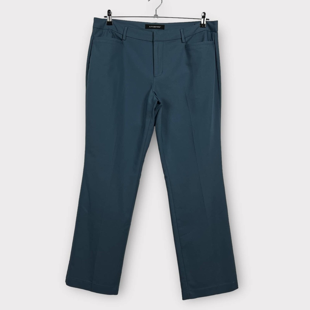 Stitch Fix Liverpool Womens 16 Straight Leg Casual Trouser Pants Bering Sea Blue